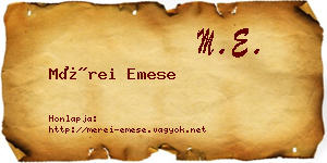Mérei Emese névjegykártya